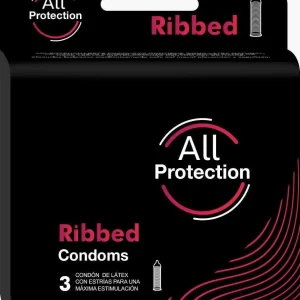 Preservativo con textura ribbed