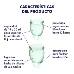 copa menstrual satisfyer feel confident verde